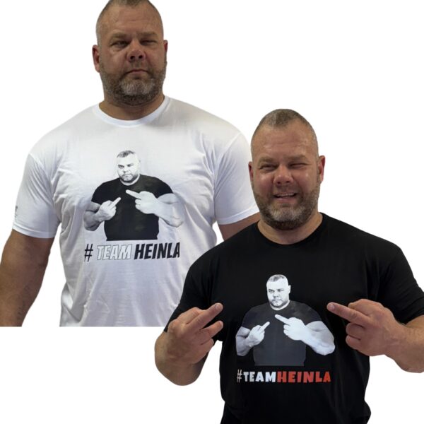 Team Heinla T-Shirt with #TEAMHEINLA front print black white