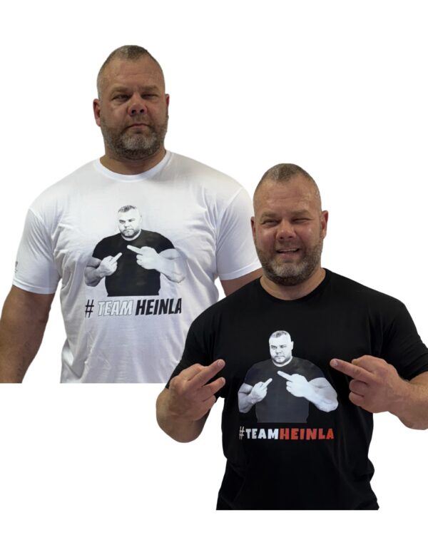 Team Heinla T-Shirt with #TEAMHEINLA front print black white