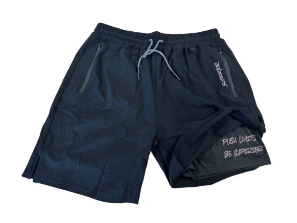 Two-in-One men’s gym shorts with double layer and PUSH LIMITS print by RHSuperior