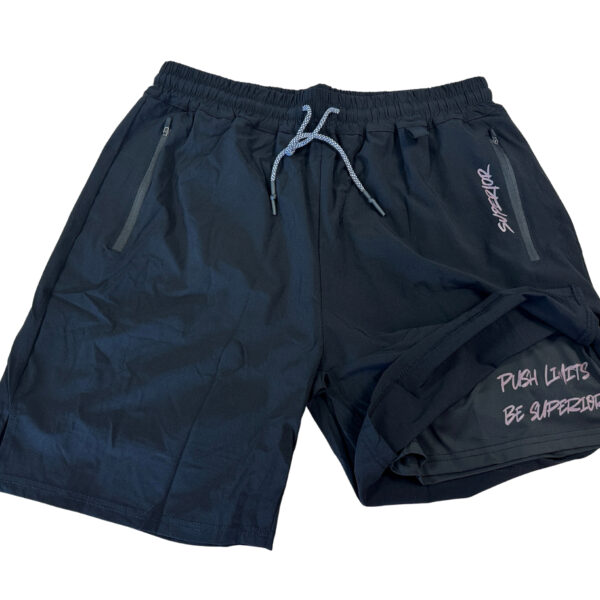 Two-in-One men’s gym shorts with double layer and PUSH LIMITS print by RHSuperior