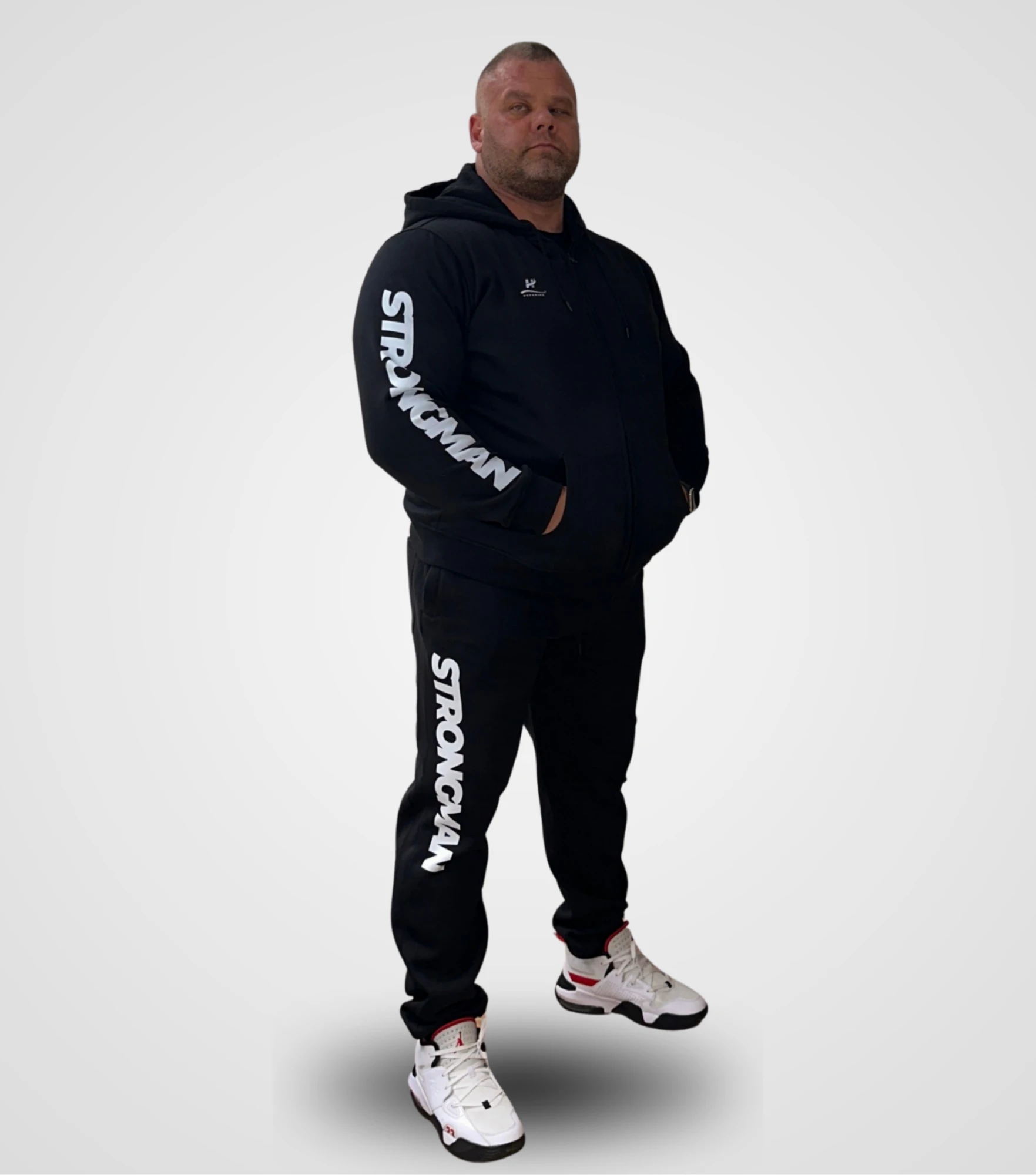 Strongman Zipper Hoodie with matching sweatpants, full outfit